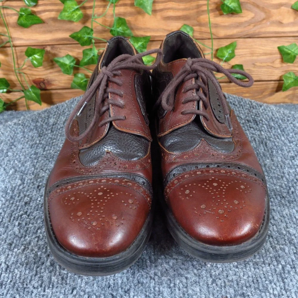 Kenneth Cole Reaction Sew Long Mens Oxford Shoes‎ Size 9 Dress Brown Leather
